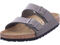 Birkenstock men's Arizona Natural Leather slippers in grey