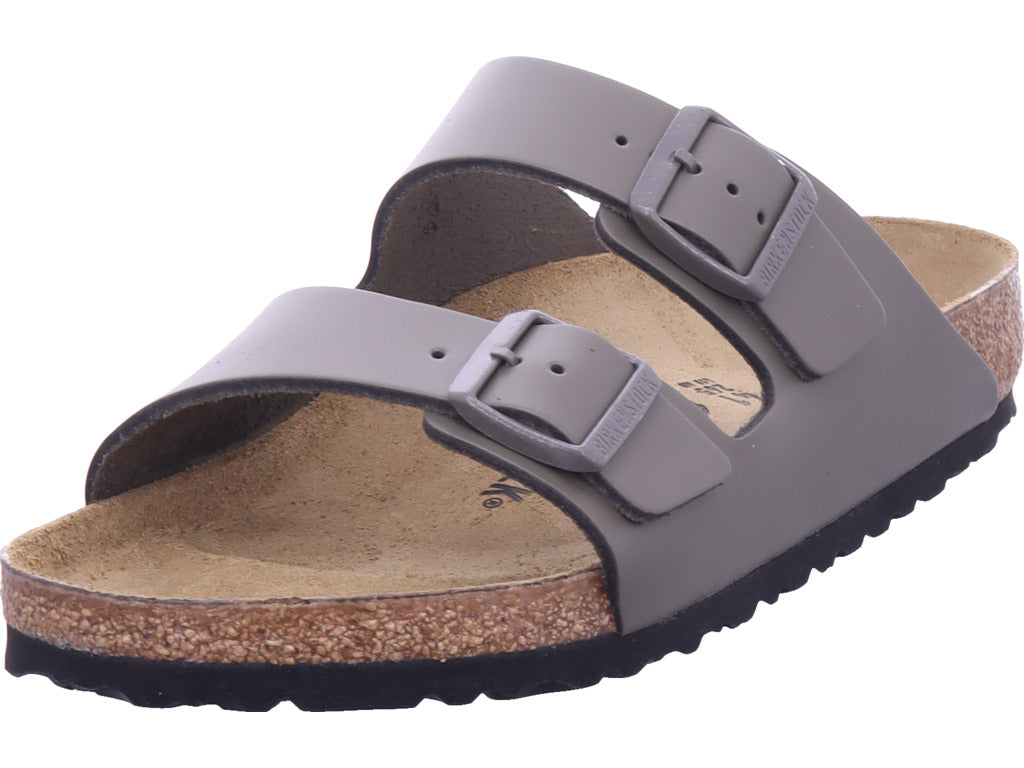 Pánské pantofle Birkenstock Arizona z přírodní kůže v šedé barvě