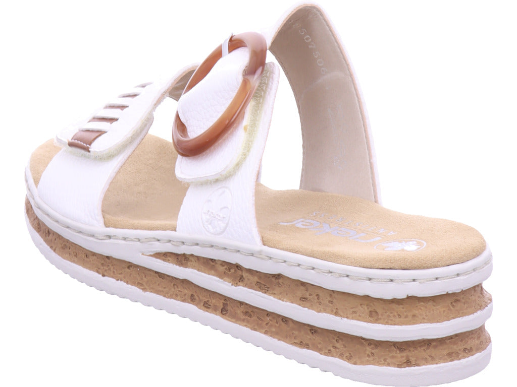 Rieker Damen Pantolette Fsk Damen Sandalen in weiß