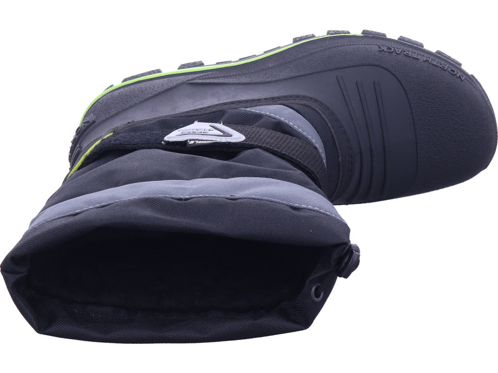 Zoth Spirale Jungen Moonboot Spirale Schwarz/Grün in schwarz