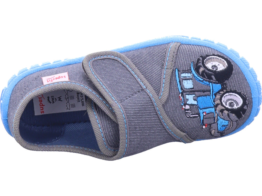 Superfit Jungen Hausschuh Hausschuh Textil \ Bill in blau
