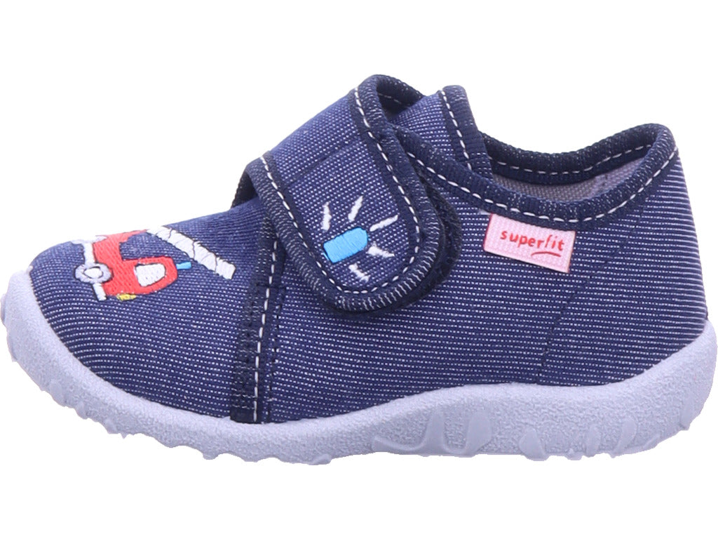 Superfit Jungen Hausschuh Hausschuh Textil \ Spotty in blau