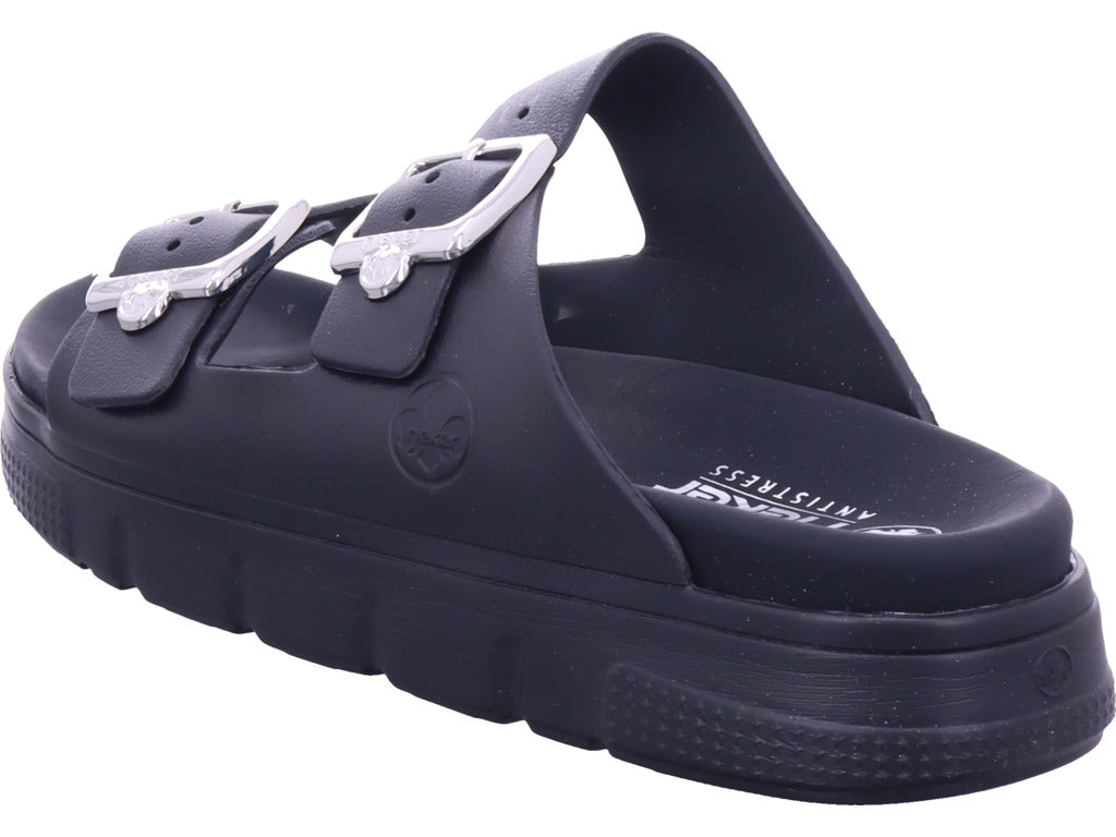 Rieker Damen Pantolette Fsk Damen Sandalen in schwarz