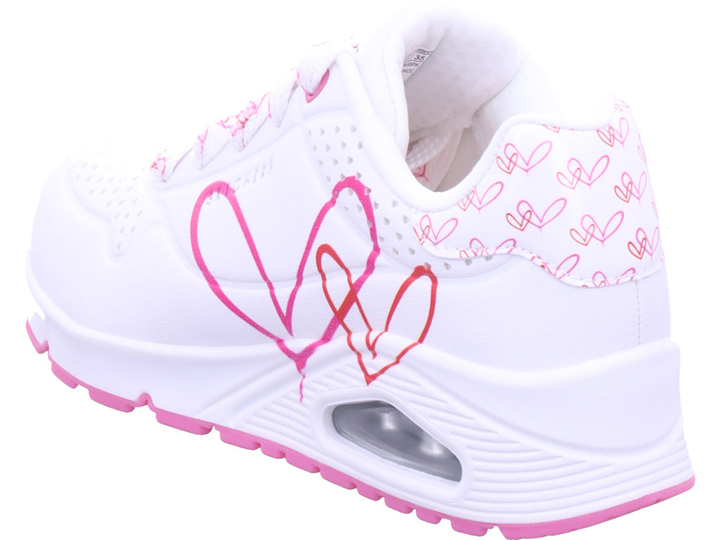SKECHERS Damen Sneaker Uno-Twin Hearts in weiß