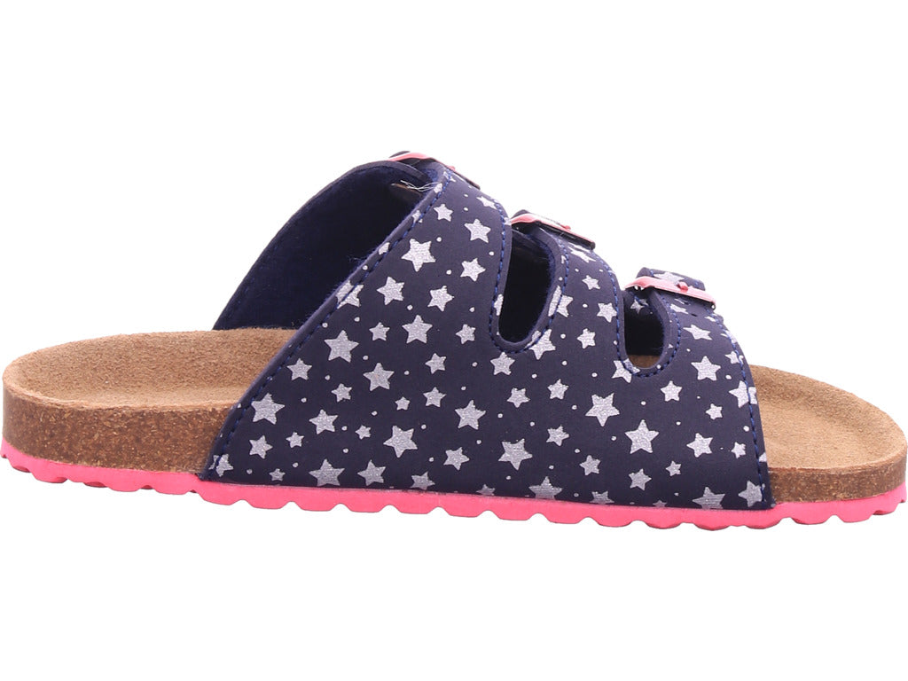 indigo Mädchen Pantolette Bio Kinder in blau