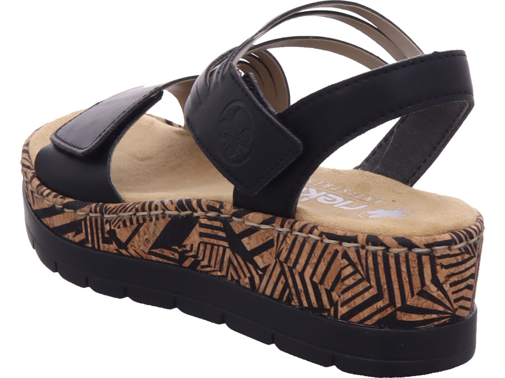 Rieker Damen Sandalette Fsk Damen Sandalen in schwarz