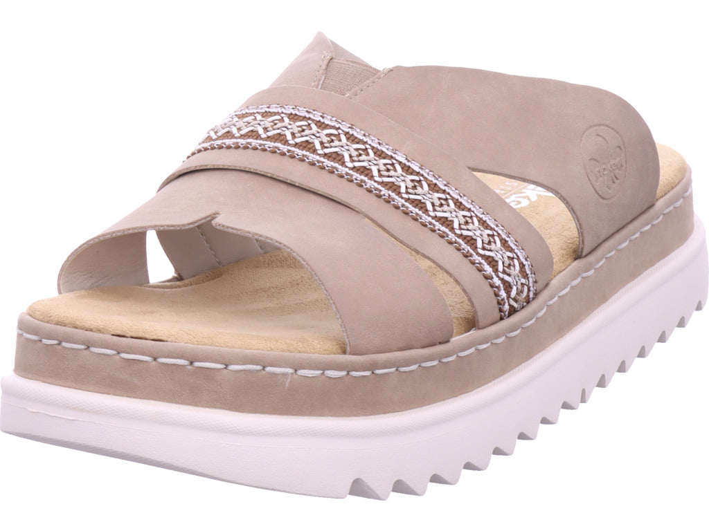 Rieker Damen Pantolette Fsk Damen Sandalen in beige