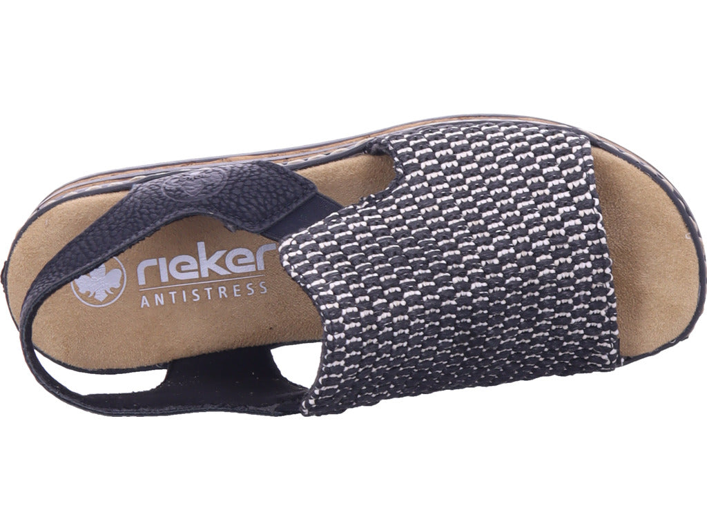 Rieker Damen Sandalette Fsk Damen Sandalen in schwarz