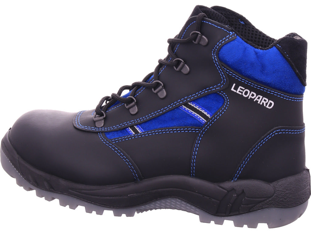 Pánské pracovní bezpečnostní kotníkové boty s leopardím vzorem velikosti S2 v černé barvě