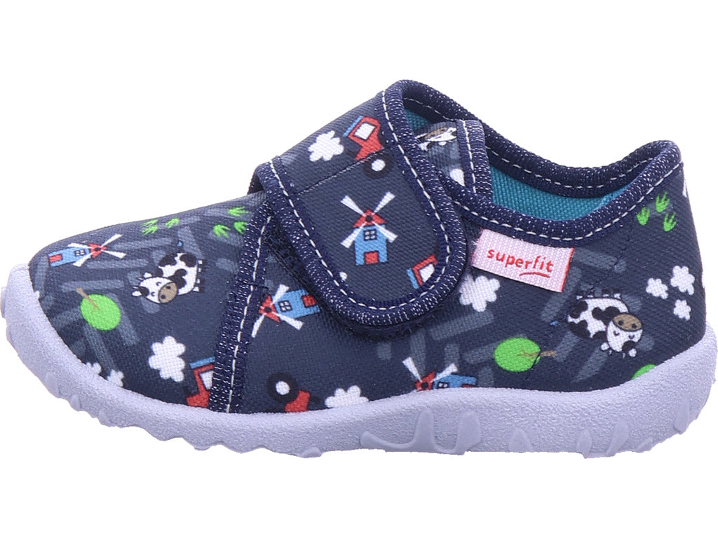 Legero boys' textile slippers \ Spotty in blue