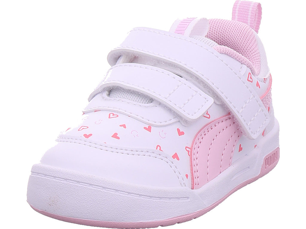 Puma girls' Multiflex 2 Hearty V low shoe in white