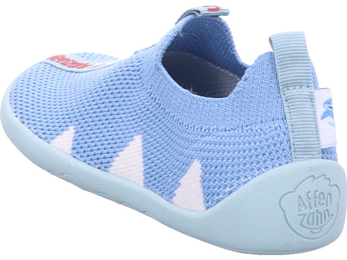 Affenzahn Jungen  Hausschuh Knit Flinky Hai in blau