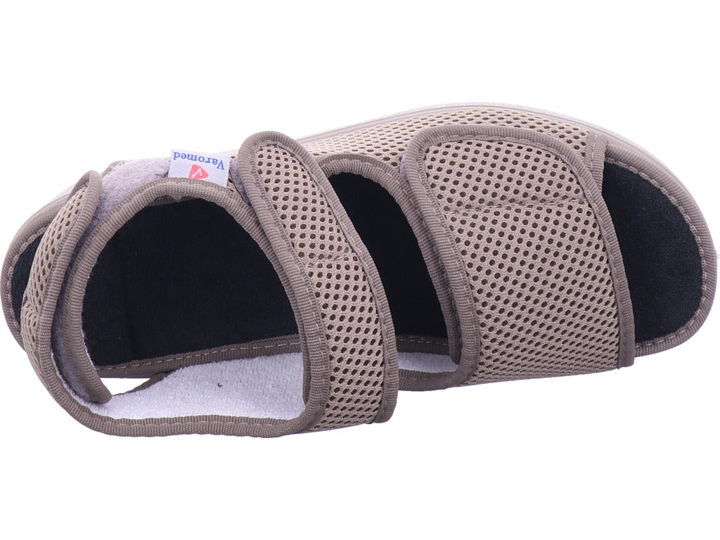 Varomed Unisex - Erwachsene Hausschuh Genua Klettschuh in beige