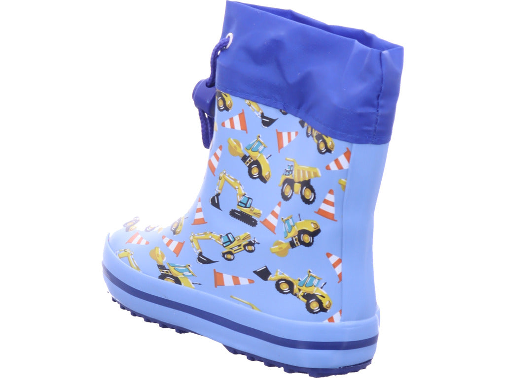 Beck Gymnas Unisex - Kinder Gummistiefel Minibagger Hellblau in blau