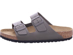 Birkenstock men's Arizona Natural Leather slippers in grey