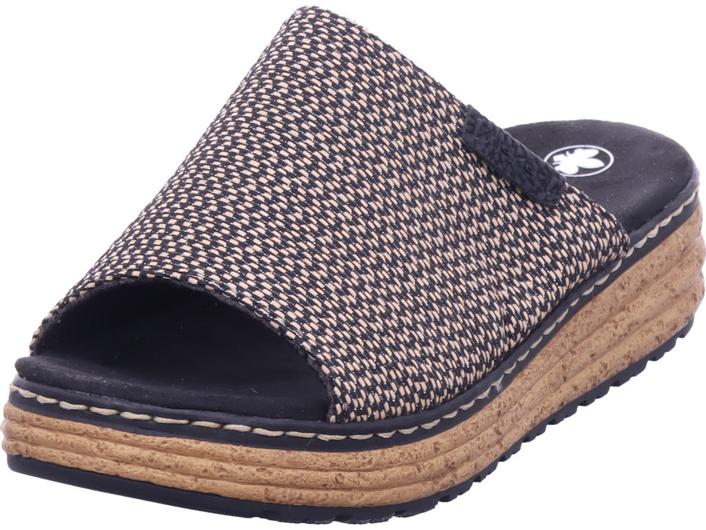 Rieker Damen Pantolette Fsk Damen Sandalen in schwarz