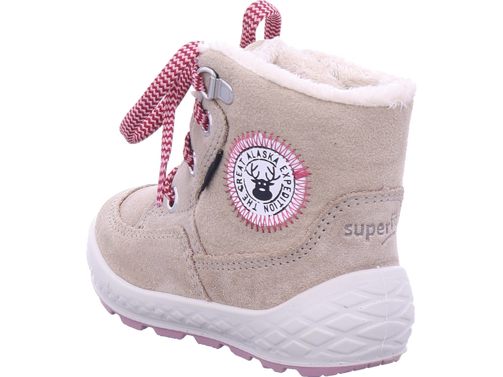 Superfit Mädchen Moonboot Stiefelette Leder \ Groovy in beige