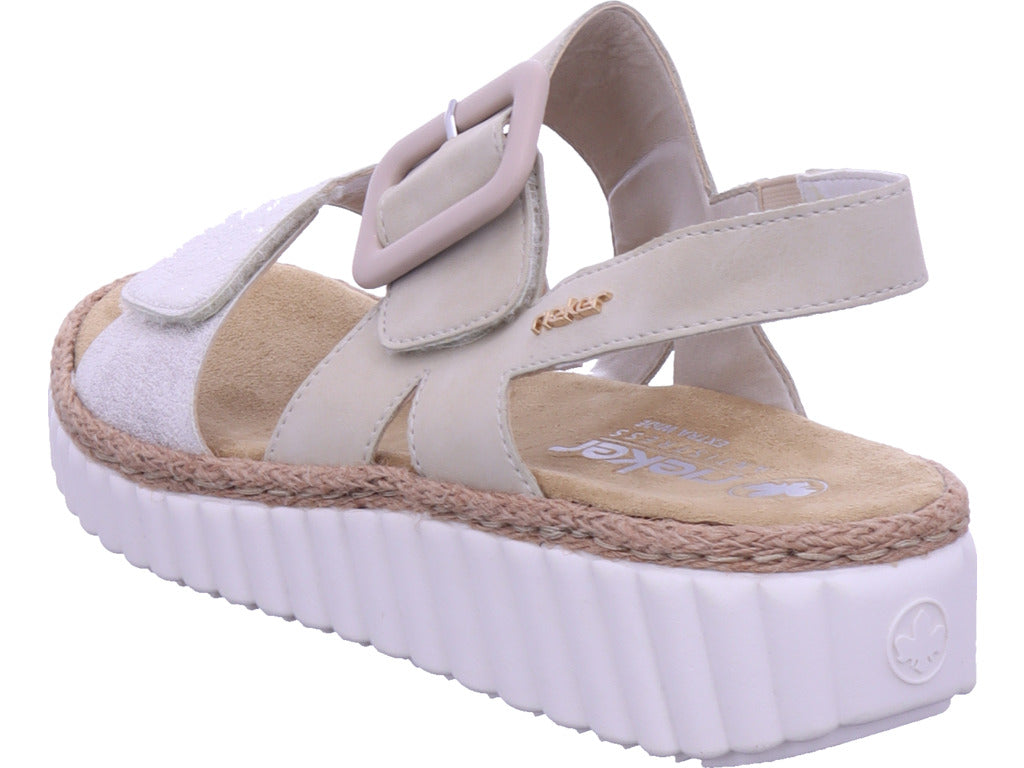 Rieker Damen Sandalette Fsk Damen Sandalen in beige