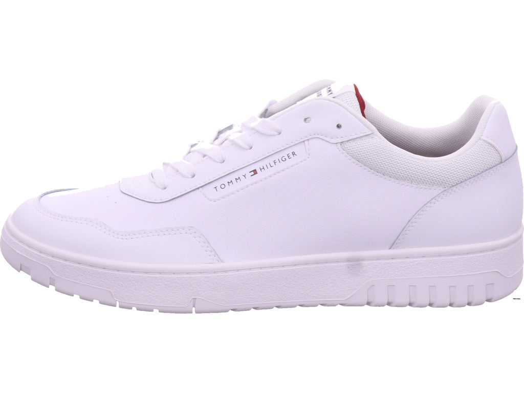 Tommy Hilfiger Herren Sneaker Th Basket Core Lth Pinperf in weiß