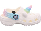 Crocs Unisex - Kinder Pantolette Classic I Am Rainbow in weiß