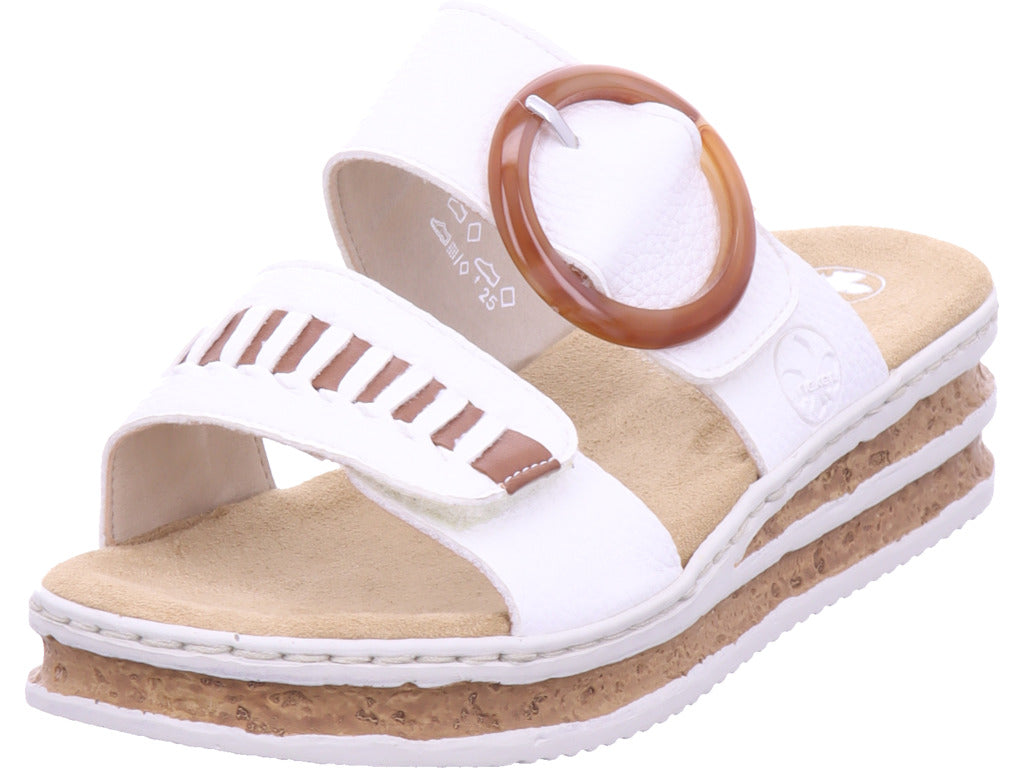Rieker Damen Pantolette Fsk Damen Sandalen in weiß