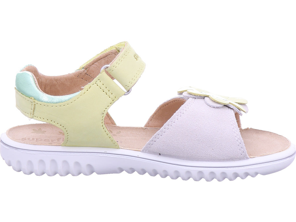 Dívčí kožené sandály Legero v třpytivé béžové barvě