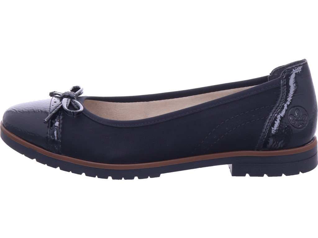Rieker Damen Ballerina Fsk Damen Halbschuhe in schwarz