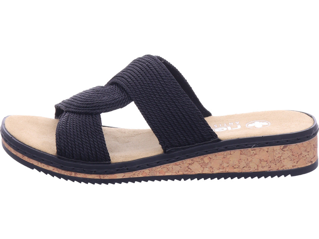 Rieker Damen Pantolette Fsk Damen Sandalen in schwarz