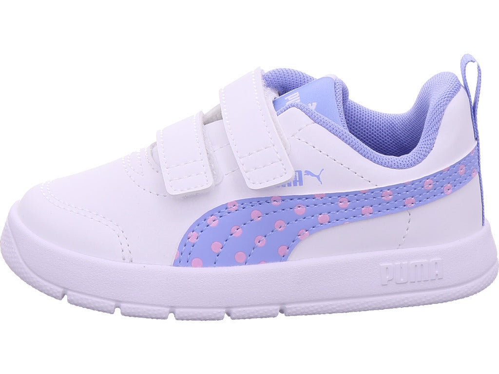 Dívčí nízké boty Puma Courtflex V3 Dotty V Inf v bílé barvě