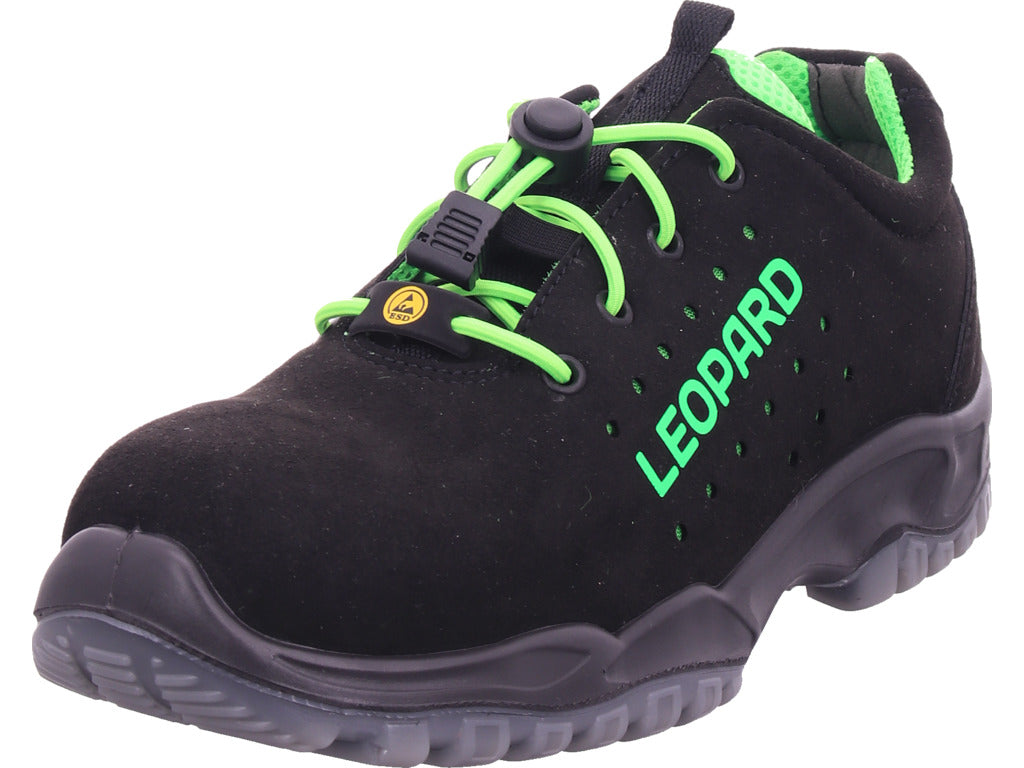 Pánské pracovní boty s leopardím vzorem v černé barvě