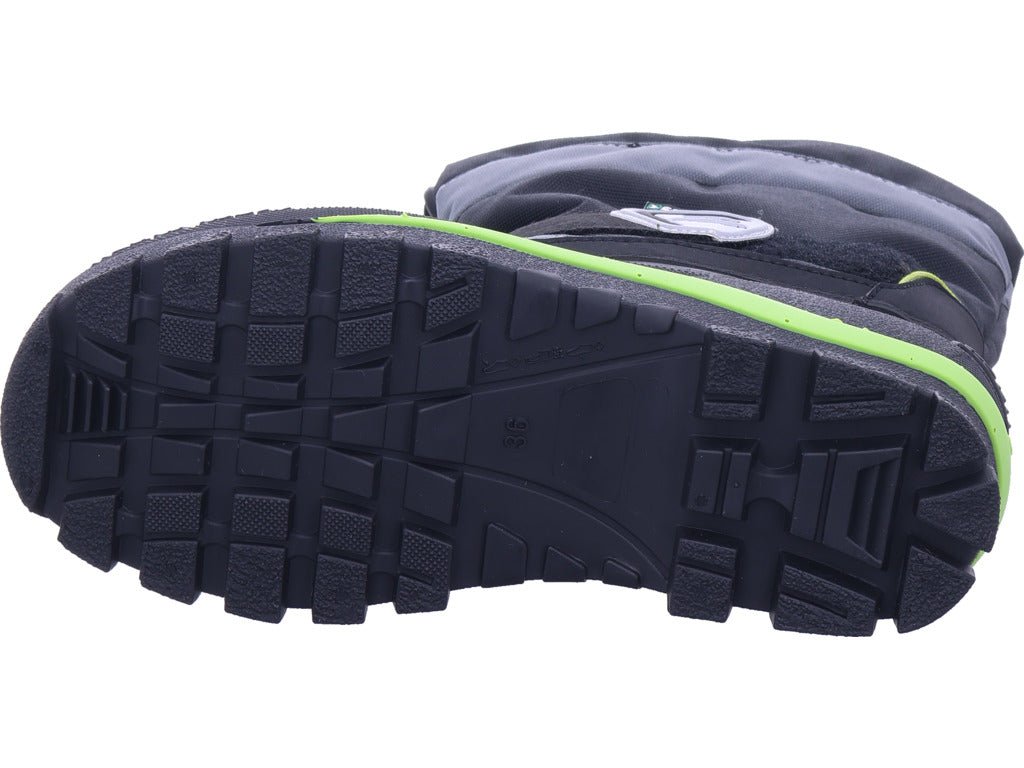 Zoth Spirale Jungen Moonboot Spirale Schwarz/Grün in schwarz