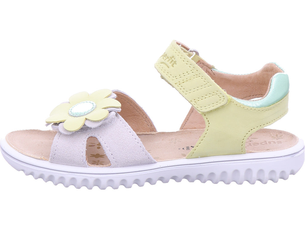 Dívčí kožené sandály Legero v třpytivé béžové barvě