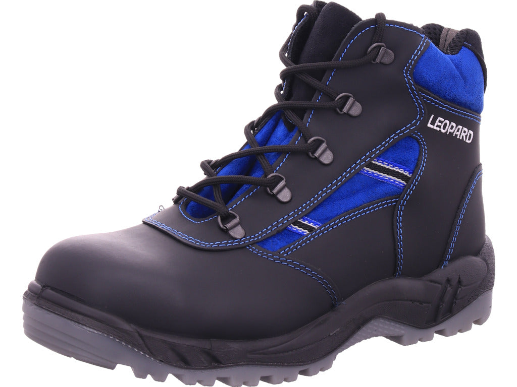 Pánské pracovní bezpečnostní kotníkové boty s leopardím vzorem velikosti S2 v černé barvě