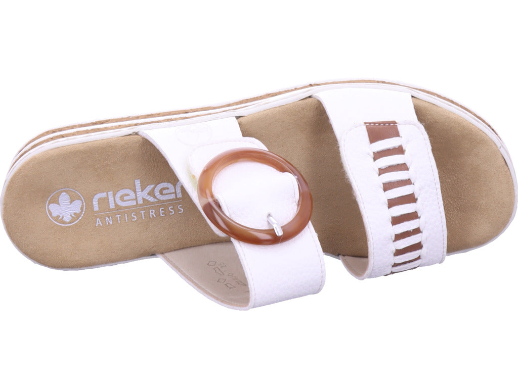Rieker Damen Pantolette Fsk Damen Sandalen in weiß