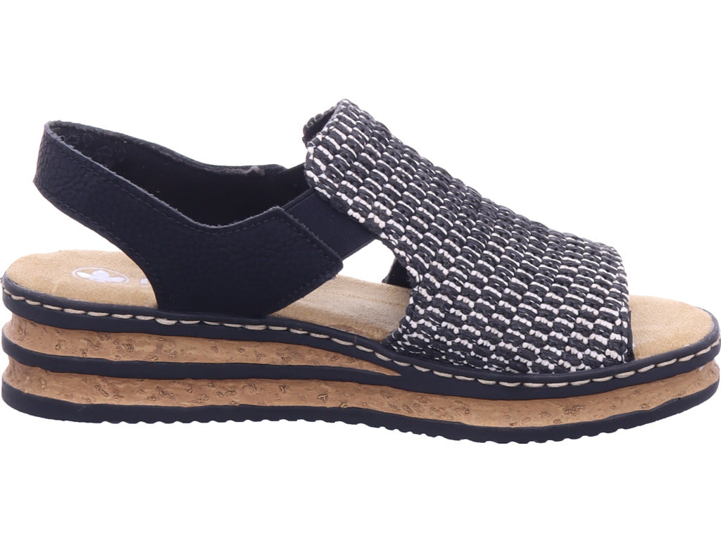 Rieker Damen Sandalette Fsk Damen Sandalen in schwarz