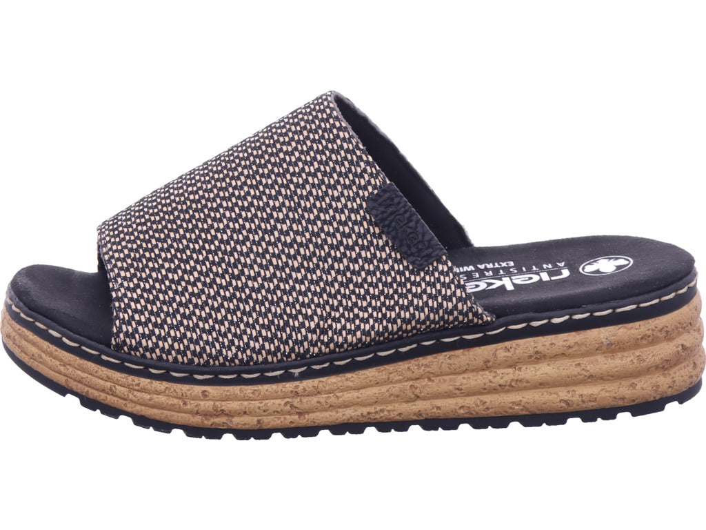 Rieker Damen Pantolette Fsk Damen Sandalen in schwarz