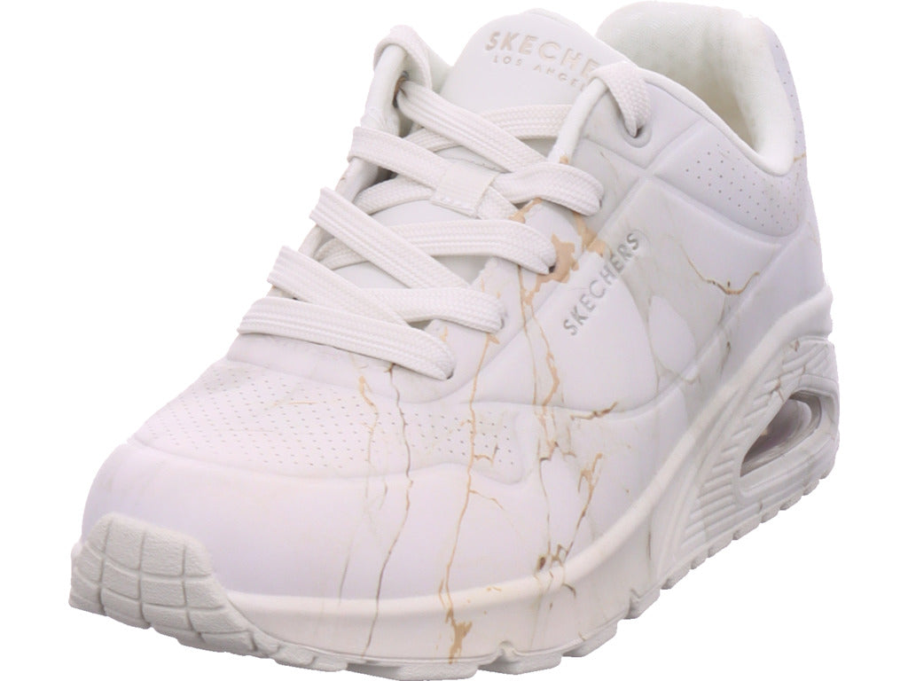 SKECHERS Damen Sneaker Uno Marbel in weiß