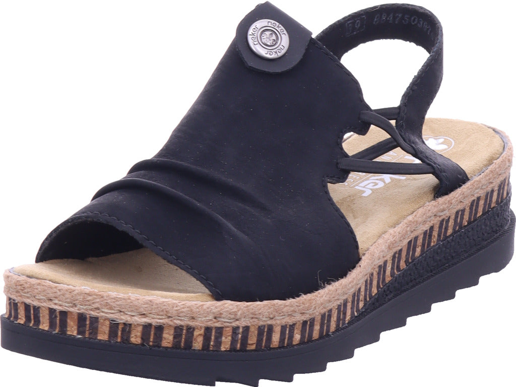 Rieker Damen Sandalette Fsk Damen Sandalen in schwarz