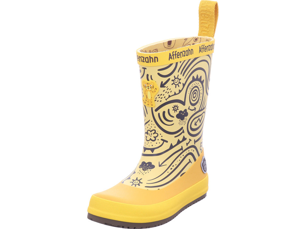 Affenzahn Jungen Gummistiefel Rainboot Vegan Plashy Tiger in gelb
