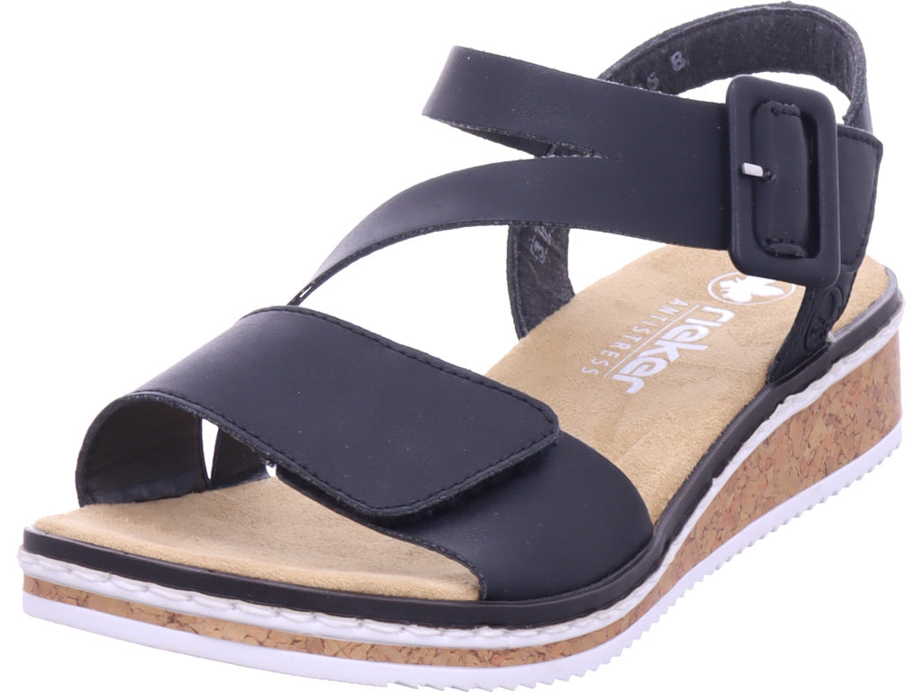 Rieker Damen Sandalette Fsk Damen Sandalen in schwarz