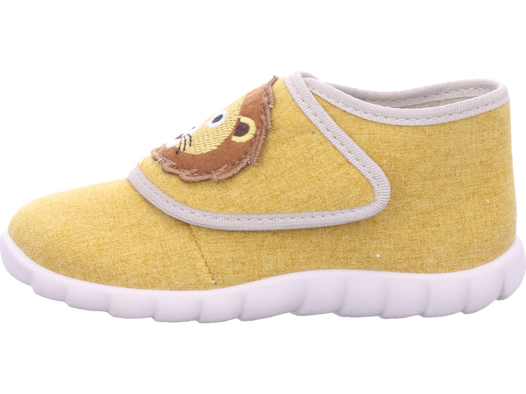 fischer Jungen Hausschuh Löwe in gelb