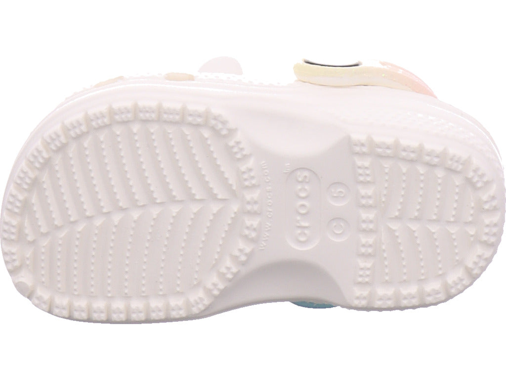 Crocs Unisex - Kinder Pantolette Classic I Am Rainbow in weiß