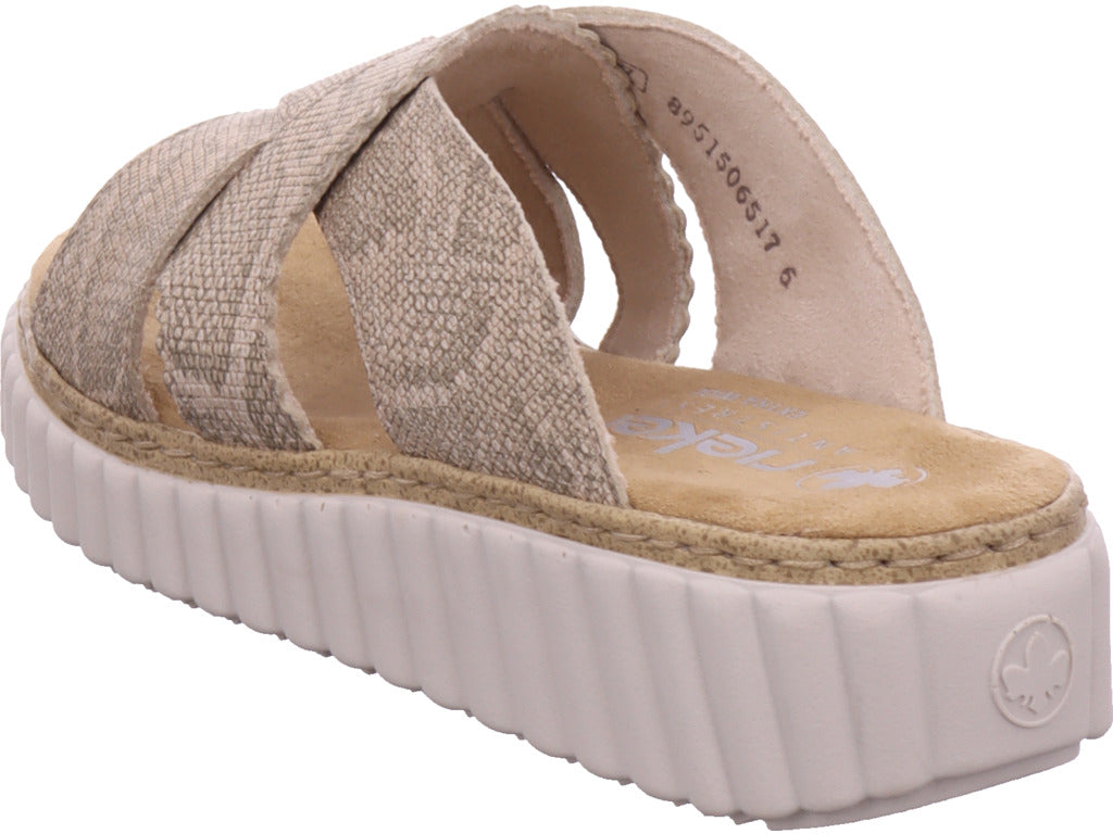 Rieker Damen Pantolette Fsk Damen Sandalen in beige