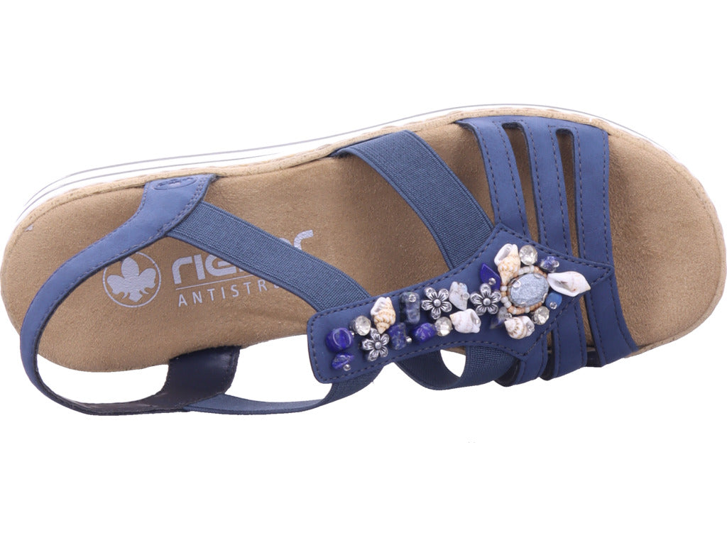 Rieker Damen Sandalette Fsk Damen Sandalen in blau