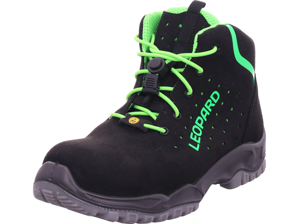 Leopard Men's Work Shoes Safety Boots S1 ESD in black